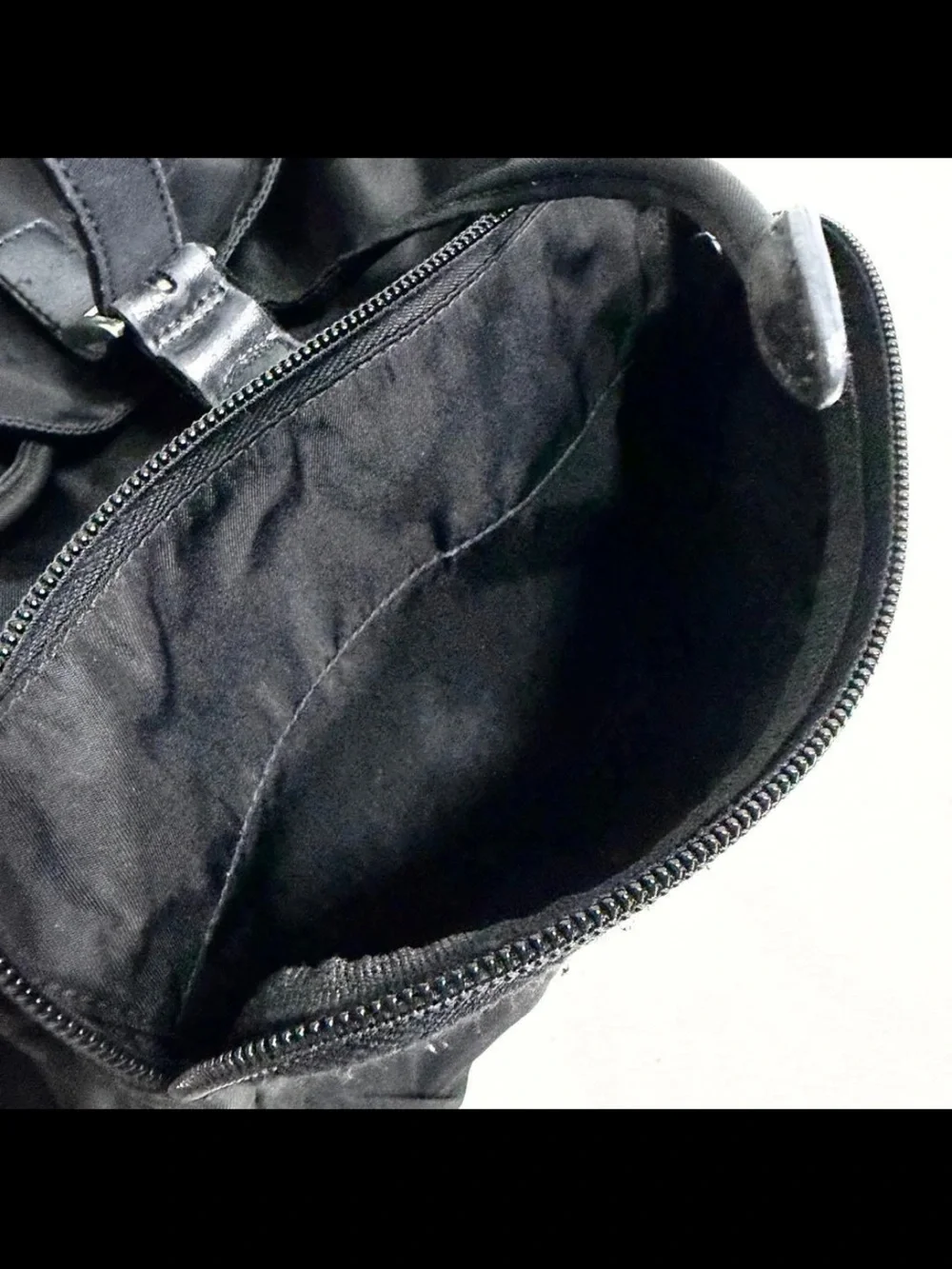 Prada Black Nylon Drawstring Backpack